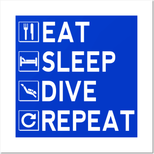 Eat Sleep Dive Repeat Posters and Art